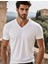 2li Beyaz Renk Erkek V Yaka T-Shirt Günlük Spor Tişört 2