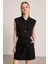 Beli Kemerli Tencel Şort - Siyah 5