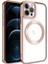 iPhone 12 Pro Uyumlu Magsafe Wireless Şarj Özellikli Iktk Setro Silikon-Rose Gold 1