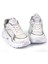 Kadın Beyaz Gümüş Hafif Fileli Günlük Rahat Sneaker Spor Ayakkabı 1