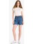 Yeni Sezon Mom Fit Yüksek Bel Paçası Katlamalı Fit Jean Şort 4