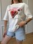 Ekru Kalp Detaylı Tshirt 1