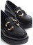 Caro Premium Rugan Siyah Gold Tokalı Kadın Loafer 2