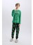Yeni Sezon Erkek Çocuk Minecraft Pijama Takımı Bisiklet Yaka Uzun Kollu Üst Beli Lastikli Uzun Alt 3