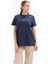Indigo-Kısa Kollu Nakış Detaylı Süprem Tshirt 1
