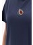 Indigo-Kısa Kollu Nakış Detaylı Süprem Tshirt 5