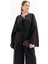 Siyah-Belden Bağcıklı Modal Kimono 1
