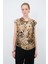 Degaje Yaka Kolsuz Bluz Leopar Desenli 11544281004 1