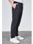 Erkek Antrasit Relaxed Fit Yandan Cepli Beli Lastikli Bağcıklı Duble Paça Jogger Pantolon BOLT-1995 4