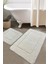 Wolle Ekru Cotton 2'li Set Banyo Halısı %100 Doğal Organic Pamuk , Yıkanabilir. 8683264339974 Bpmk 1