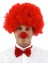 Kırmızı Renk Kıvırcık Afro Bonus Peruk Takma Saç ve Kırmızı Burun Seti 1