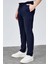 Erkek Lacivert Relaxed Fit Yandan Cepli Beli Lastikli Bağcıklı Duble Paça Jogger Pantolon BOLT-1997 4
