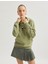 Yeni Sezon Panda Baskılı Kapüşonlu Kanguru Cepli Şardonlu Oversize Sweatshirt 1