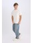 Yeni Sezon %100 Pamuk Baggy Fit Geniş Kalıp Normal Bel Geniş Paça Jean Yıkamalı Pantolon 5