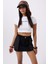 Ters Detay Denim Mini Siyah Etek 1