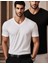 2li Siyah Beyaz Renk Erkek V Yaka T-Shirt Günlük Spor Tişört 1