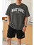 Erkek Tişört Baskılı Oversize T-Shirt Pamuklu Tişört Nature-Oversize 1