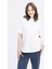 Ekru-Kısa Kollu Nakış Detaylı T-Shirt 1