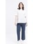 Ekru-Kısa Kollu Nakış Detaylı T-Shirt 2