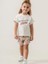 Kız Çocuk Pamuklu Dokuma Şort T-Shirt Takım 3