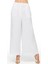 Beyaz Holas Rahat Kalıp Yüksek Bel Pantolon 2