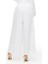 Beyaz Holas Rahat Kalıp Yüksek Bel Pantolon 3