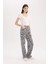 Yeni Sezon Straight Fit Gabardin Pantolon Zebra Desenli Normal Bel Standart Boy 4