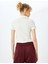 Yeni Sezon Fermuar Detaylı Slim Fit Drapeli Kısa Kollu Crop Tişört 4