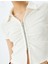 Yeni Sezon Fermuar Detaylı Slim Fit Drapeli Kısa Kollu Crop Tişört 5