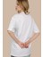 Beyaz Bisiklet Yaka Özel Tasarım Ejderha Nakış Desenli Oversize T-Shirt 5