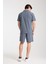 %100 Pamuk Erkek Keten Kombin – Slim Fit Gömlek ve Şort Takım | 4