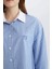Yeni Sezon Relax Fit Çizgili Poplin Uzun Kollu Gömlek Tunik 4