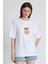 Beyaz Ayı Baskılı Oversize Tişört 6402 2
