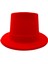 Kırmızı Renk Plastik Nubuk Kadife Flok Kaplama Fötr Şapka 11 cm 2