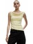 Yeni Sezon Slim Fit Degaje Yaka Asimetrik Kolsuz Viskon Bluz 2