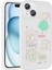 Apple iPhone 15 Plus Kılıf Kabartma Figürlü Parlak Iktk Toys Silikon Kapak-Beyaz 1
