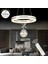 Pırıltı Krom Kumandalı 3 Renk Ledli Çift Yönlü Aydınlatmalı Lüks Tasarım Ledli Avize Çap 40 cm LED Avize 1