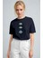 Kadın Lacivert Regular Nazar Göz Baskı Fit Normal Kalıp T-Shirt 1