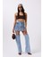 Tozluk Detay Yüksek Bel Mavi Jean 1