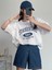 Kadın Tişört Baskılı Uzun T-Shirt Pamuklu Oversize Tişört Unıversity-Kadın 5
