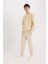 Yeni Sezon Slim Fit Dar Kesim Fermuar Cepli Pike Eşofman Altı 2