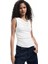 Yeni Sezon Slim Fit Degaje Yaka Asimetrik Kolsuz Viskon Bluz 2
