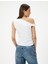 Yeni Sezon Tek Omuz Kolsuz Tişört Slim Fit Pamuklu 4