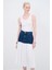 Denim Poplin Garnili Etek Mavi 12743550001 3