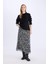 Yeni Sezon Flare Fit Zebra Desenli Yüksek Bel Tül Maxi Etek 4