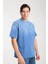 Erkek Bisiklet Yaka Pamuk Moon Baskılı T-Shirt - Modern ve Şık Spor Tarzı, Yazlık 1