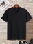 Beyaz Renk Erkek V Yaka T-Shirt Pamuklu Günlük Tişört 2