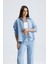 Kadın Oversize Alt Üst Takım – Gömlek ve Lastikli Pantolon Ikili Set 1