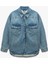 Yeni Sezon Uzun Kollu Klasik Yaka Cep Detaylı Düğmeli Pamuklu Oversize Denim Gömlek 3