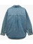 Yeni Sezon Uzun Kollu Klasik Yaka Cep Detaylı Düğmeli Pamuklu Oversize Denim Gömlek 4